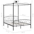 Miniatyrbilde 5 av 6: vidaXL Himmelsengeramme svart metall 160x200 cm change1