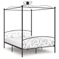 Miniatyrbilde 6 av 6: vidaXL Himmelsengeramme svart metall 160x200 cm change1