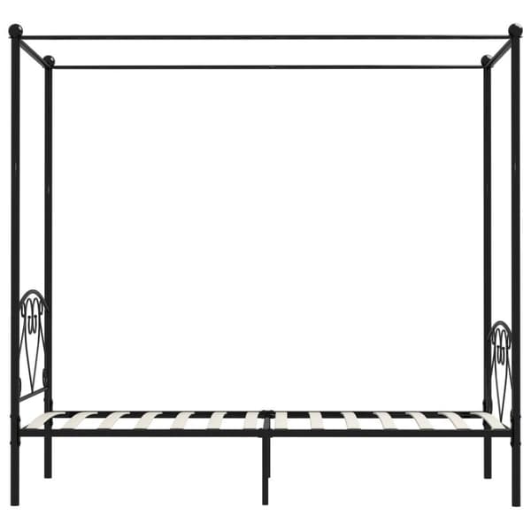 vidaXL sengestel til himmelseng 90 x 200 cm metal sort change1