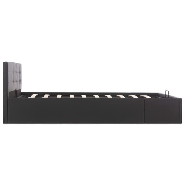 vidaXL hydraulisk opbevaringsseng 160 x 200 cm kunstlæder sort