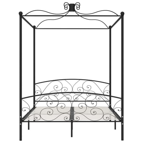 vidaXL sengestel til himmelseng 160 x 200 cm metal sort change1