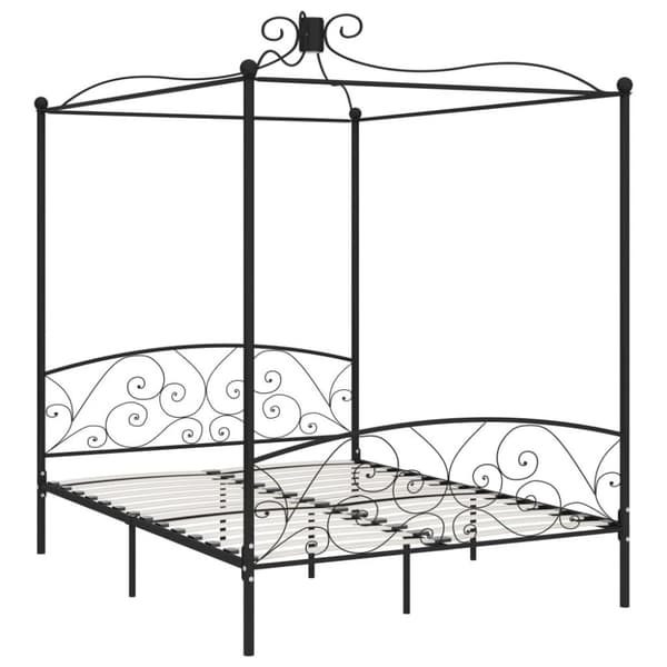 vidaXL sengestel til himmelseng 160 x 200 cm metal sort change1