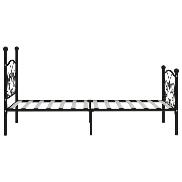vidaXL sengestel med lamelbund 90 x 200 cm metal sort change1