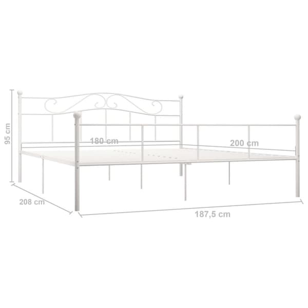 vidaXL sengestel 180x200 cm metal hvid change1