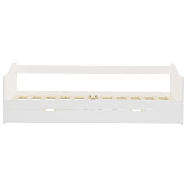 vidaXL Bäddsoffa ram utan madrass vit furu 90x200 cm