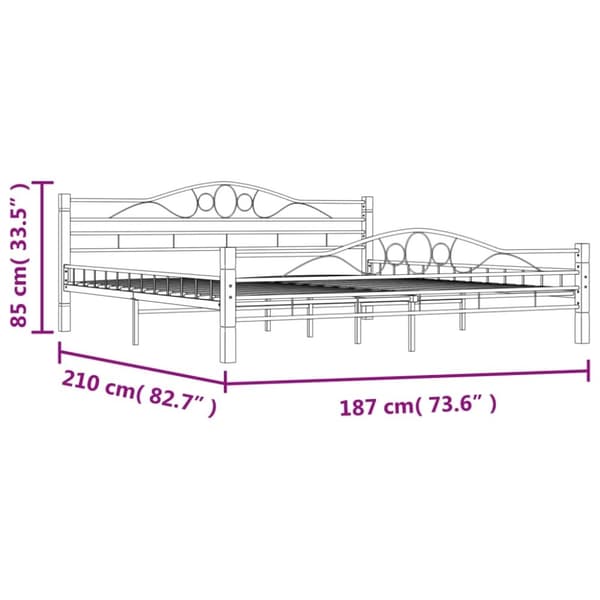 vidaXL sengestel sort metal 180 x 200 cm change1