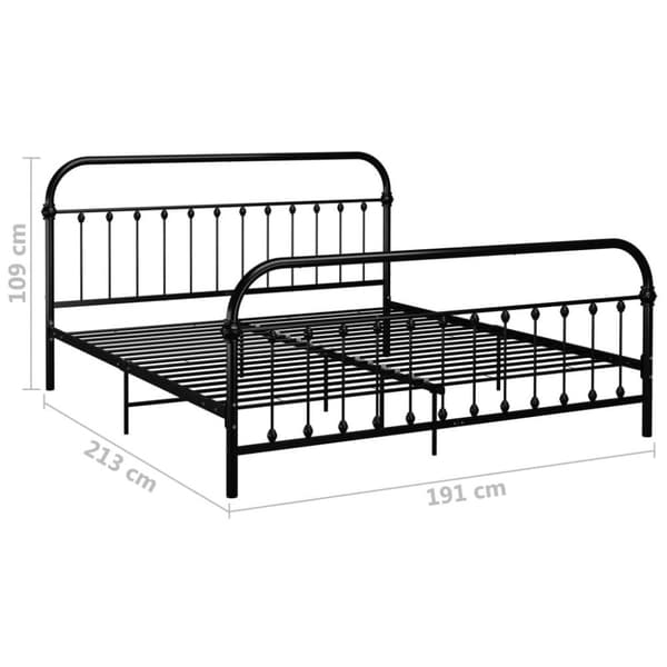 vidaXL sengestel 180x200 cm metal sort change1