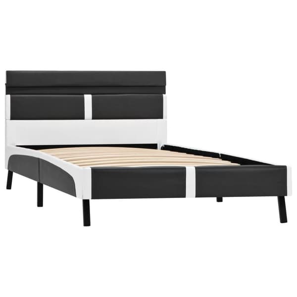 vidaXL sengestel med LED 90 x 200 cm kunstlæder grå change1