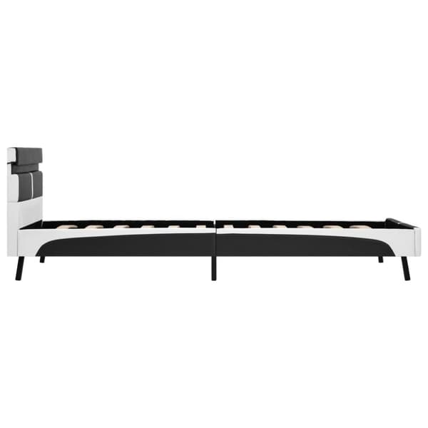 vidaXL sengestel med LED 90 x 200 cm kunstlæder grå change1