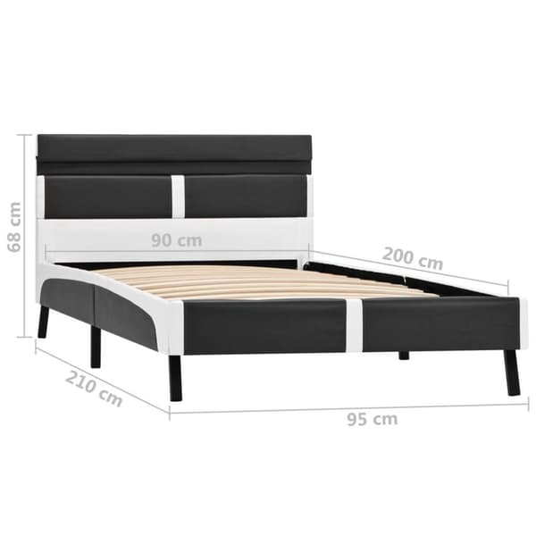 vidaXL sengestel med LED 90 x 200 cm kunstlæder grå change1
