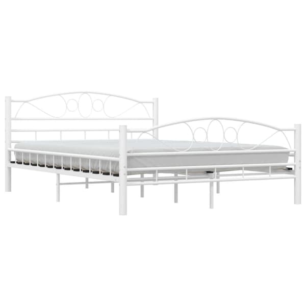 vidaXL Seng/Sengeramme hvit metall 140x200 cm change1