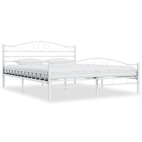 vidaXL Seng/Sengeramme hvit metall 140x200 cm change1