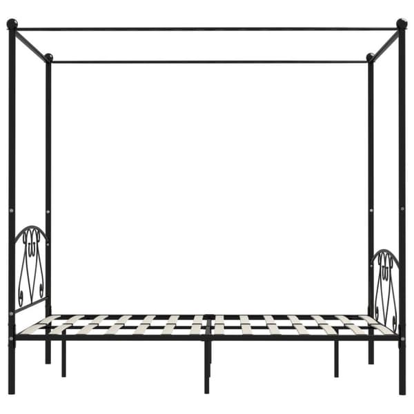vidaXL sengestel til himmelseng 160 x 200 cm metal sort change1