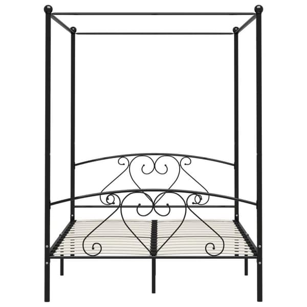 vidaXL sengestel til himmelseng 160 x 200 cm metal sort change1