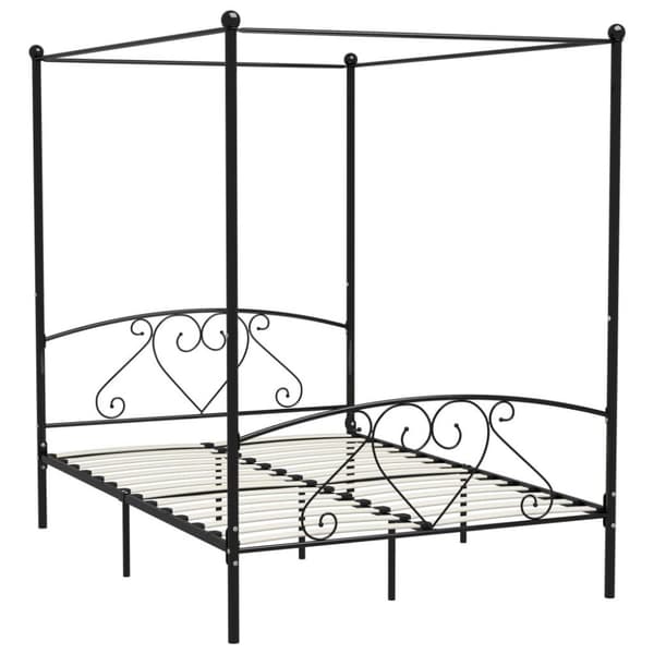 vidaXL sengestel til himmelseng 160 x 200 cm metal sort change1