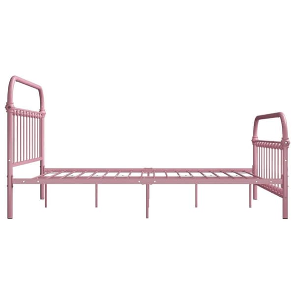 vidaXL Sängram rosa metall 120x200 cm