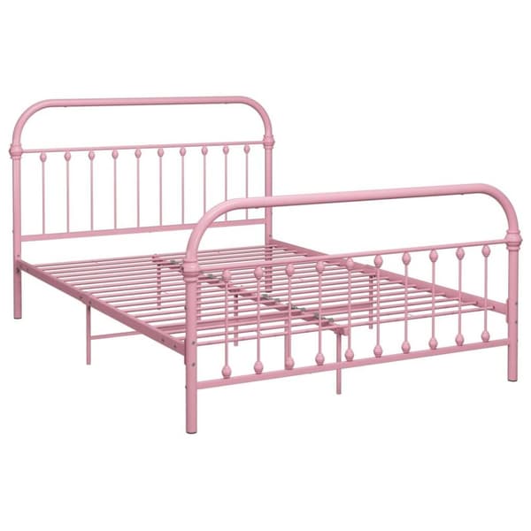 vidaXL Sängram rosa metall 120x200 cm