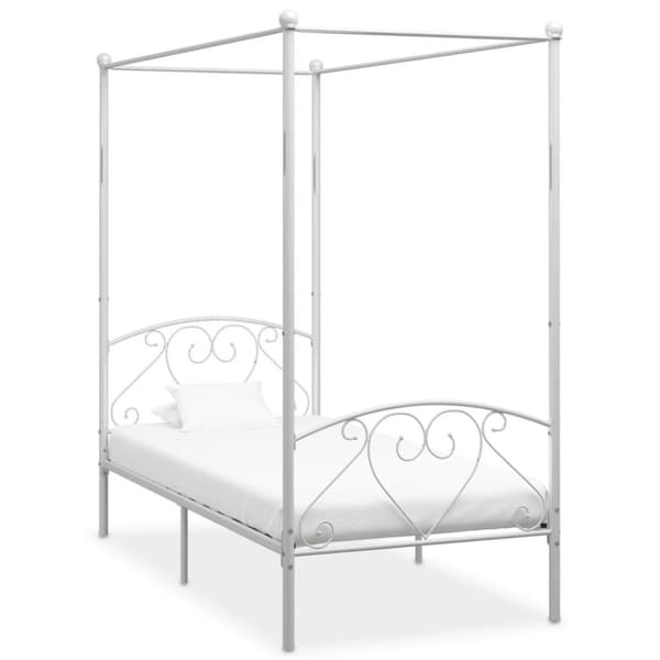vidaXL sengestel til himmelseng 120 x 200 cm metal hvid change1