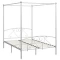 Miniatyrbilde 2 av 5: vidaXL Himmelsengeramme hvit metall 160x200 cm change1