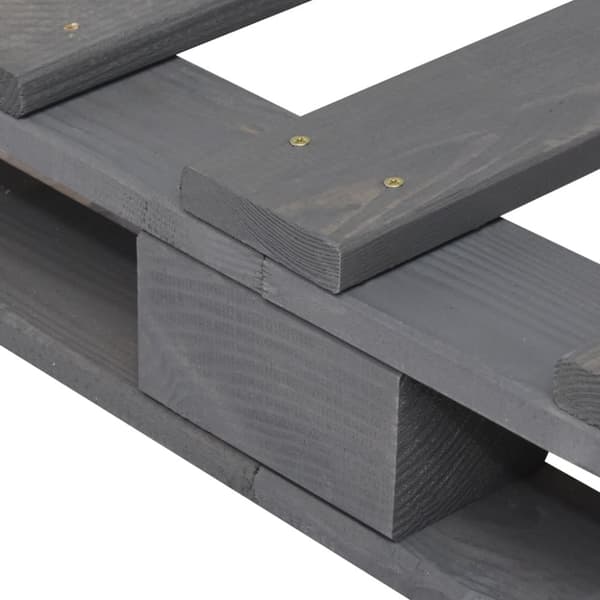 vidaXL palleseng massivt fyrretræ 90 x 200 cm grå