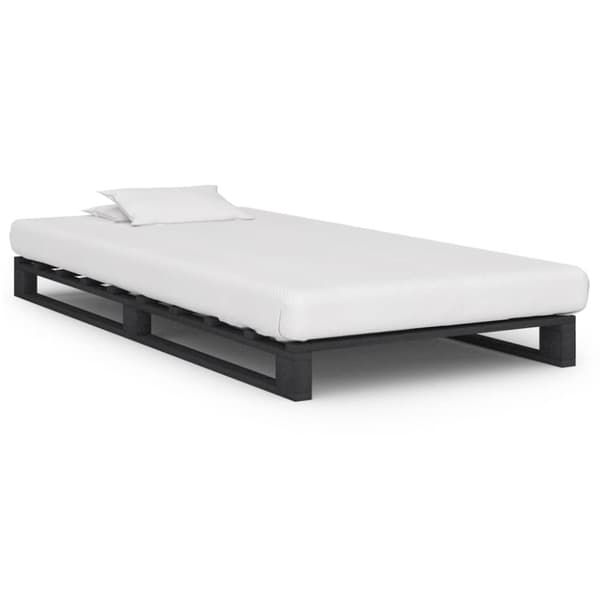 vidaXL palleseng massivt fyrretræ 90 x 200 cm grå vidaXL palleseng massivt fyrretræ 90 x 200 cm grå