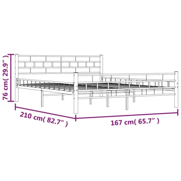 vidaXL sengestel 160 x 200 cm stål sort change1