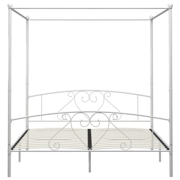 vidaXL sengestel til himmelseng 180 x 200 cm metal hvid change1