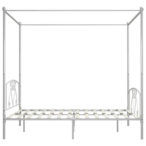 vidaXL sengestel til himmelseng 180 x 200 cm metal hvid change1