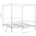 Miniatyrbilde 5 av 5: vidaXL Himmelsengeramme hvit metall 180x200 cm change1