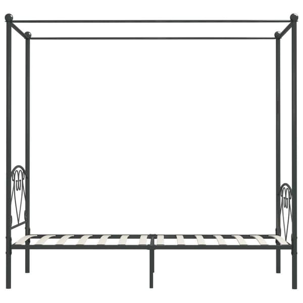vidaXL Himmelsengeramme grå metall 90x200 cm change1