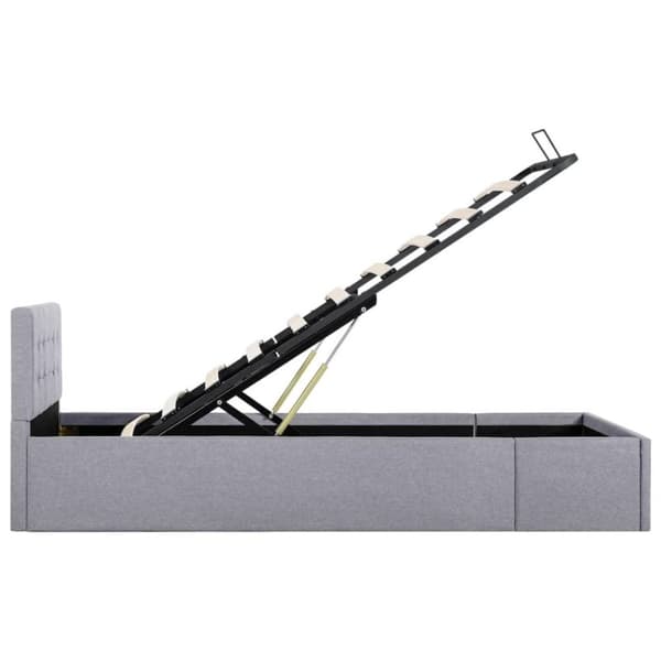 vidaXL hydraulisk opbevaringsseng 90 x 200 stof lysegrå