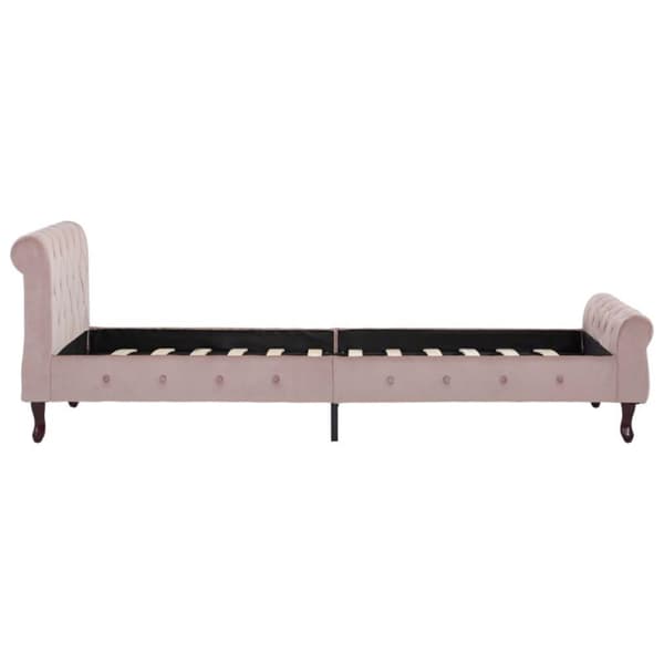 vidaXL sengestel 100x200 cm fløjl pink change1