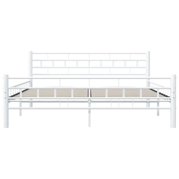 vidaXL sengestel 160 x 200 cm metal hvid change1