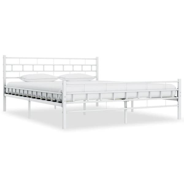 vidaXL sengestel 160 x 200 cm metal hvid change1