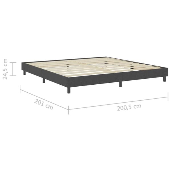 vidaXL sengestel til boxmadras 200x200 cm stof grå change1