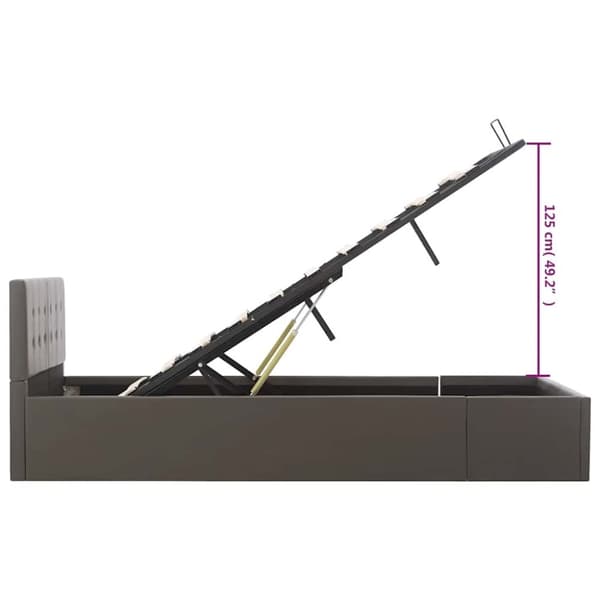 vidaXL hydraulisk opbevaringsseng 120 x 200 cm kunstlæder grå