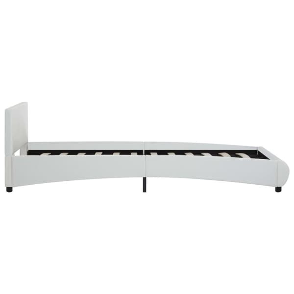 vidaXL sengestel med LED 100 x 200 cm kunstlæder hvid change1