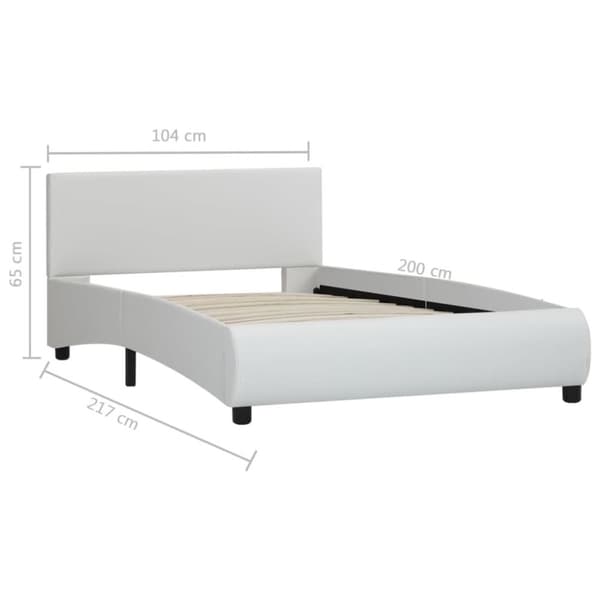 vidaXL sengestel med LED 100 x 200 cm kunstlæder hvid change1