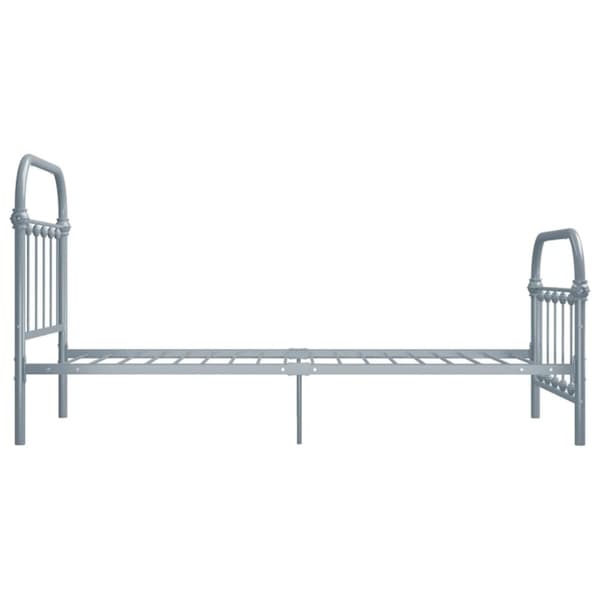 vidaXL Sängynrunko/sänky harmaa metalli 90x200 cm