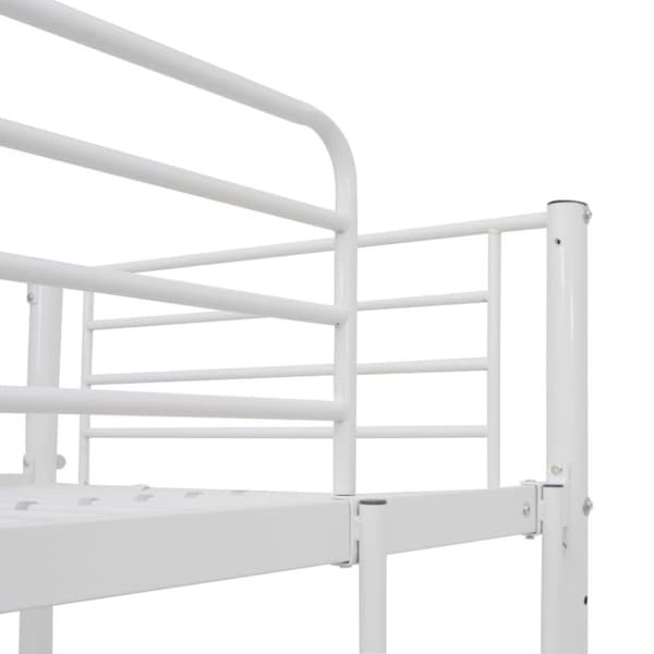 vidaXL Kerrossänky pöydän rungolla valkoinen metalli 90x200 cm