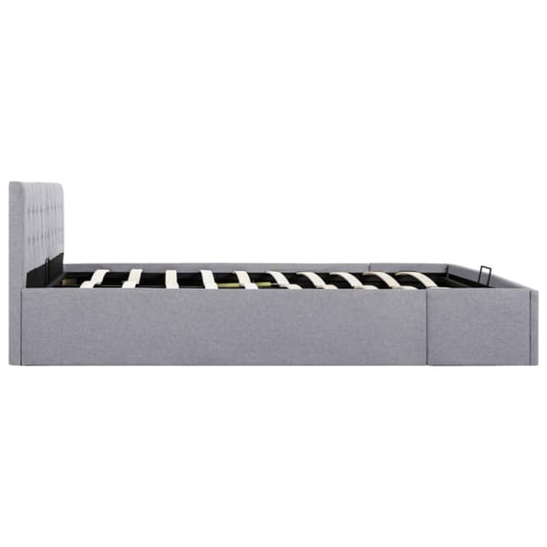 vidaXL Sängram med hydraulisk förvaring ljusgrå tyg 180x200 cm