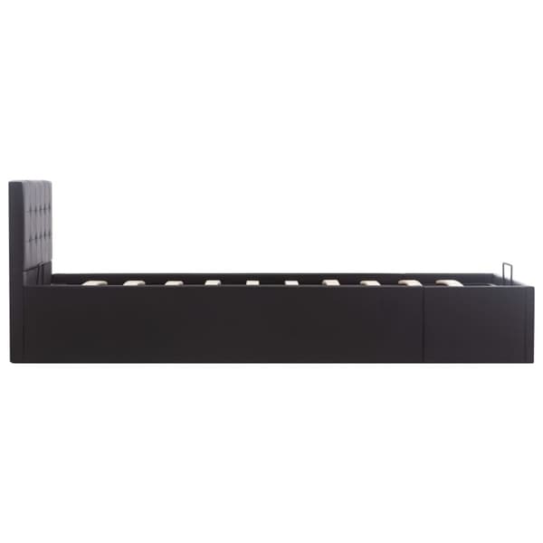 vidaXL hydraulisk opbevaringsseng 100 x 200 cm kunstlæder sort