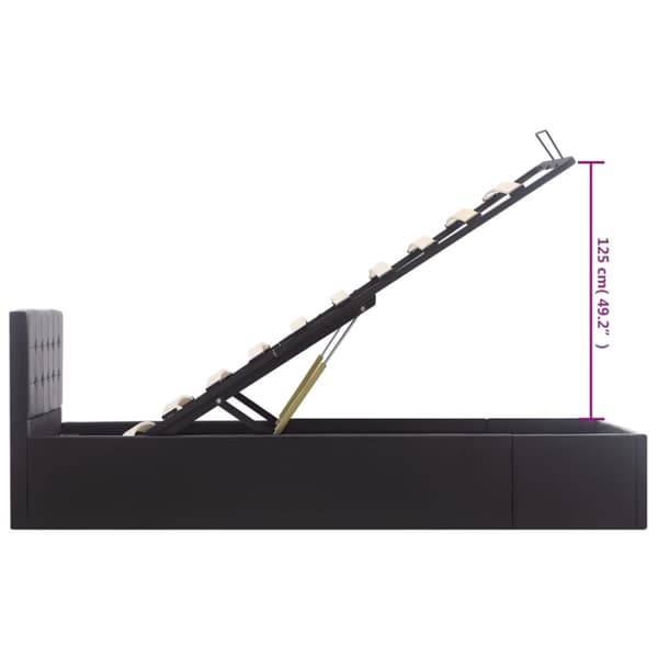 vidaXL hydraulisk opbevaringsseng 100 x 200 cm kunstlæder sort