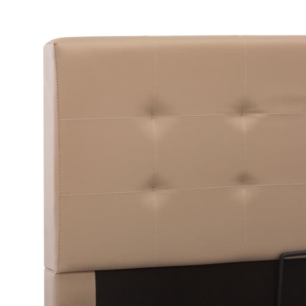 vidaXL hydraulisk opbevaringsseng 120 x 200 cm kunstlæder cappuccino
