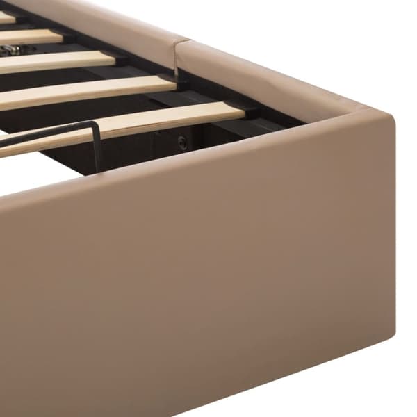 vidaXL hydraulisk opbevaringsseng 120 x 200 cm kunstlæder cappuccino
