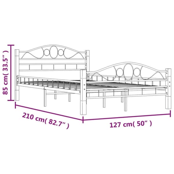 vidaXL Seng/Sengeramme svart metall 120x200 cm change1