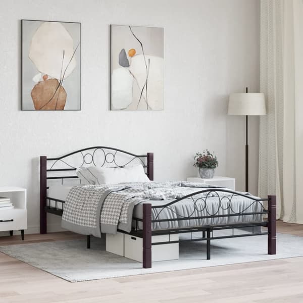 vidaXL Seng/Sengeramme svart metall 120x200 cm change1