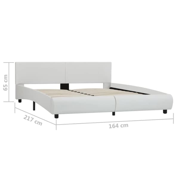 vidaXL sengestel med LED 160 x 200 cm kunstlæder hvid change1