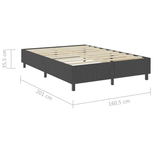 vidaXL sengestel til boxmadras 160x200 cm stof grå change1