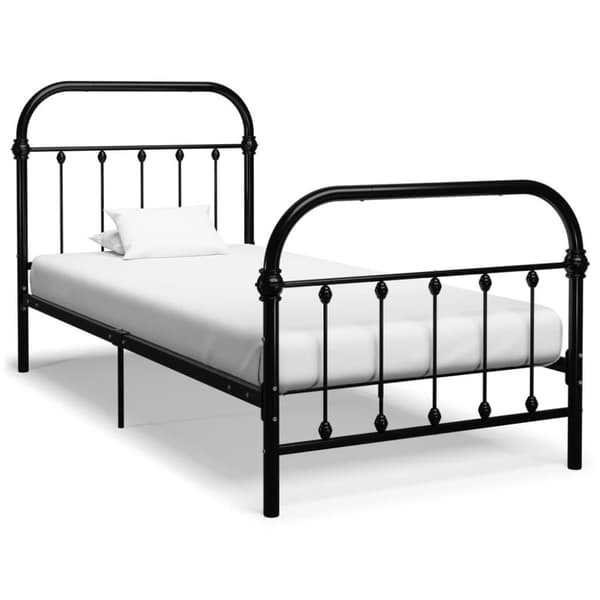 vidaXL Seng/Sengeramme svart metall 90x200 cm change1